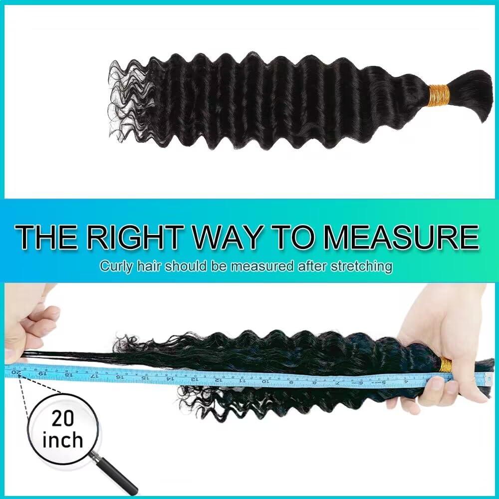 Renyarch Blonde Human Braiding Hair for Boho Braids 14 Inch 100g Human Hair Braiding Hair Deep Wave Bulk Human Hair for Braiding No Weft Brazilian Virgin Curly Human Hair Brading Hair Extensions 27#