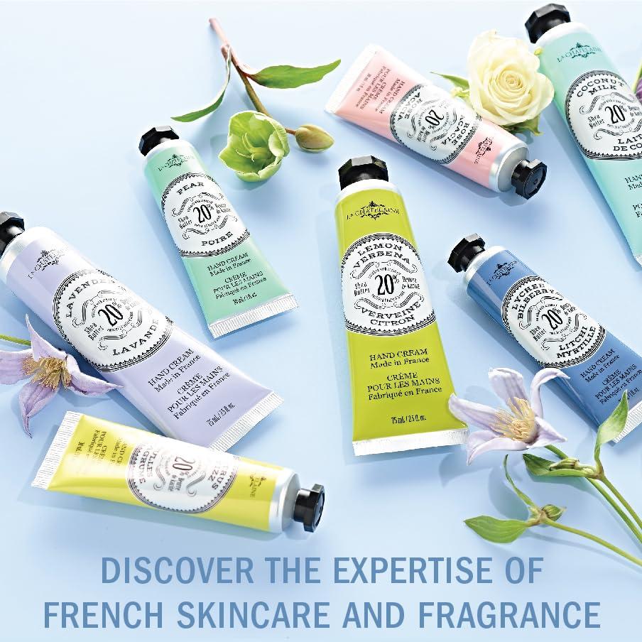 La Chatelaine La Chatelaine Hand Cream Trio Tin, Mothers Day Gift Set, Natural Hand Lotion, Made in France with 20% Organic Shea Butter, Nourishing (Lavender, Lychee Bilberry & Lemon Verbena) 3 x 1 fl oz