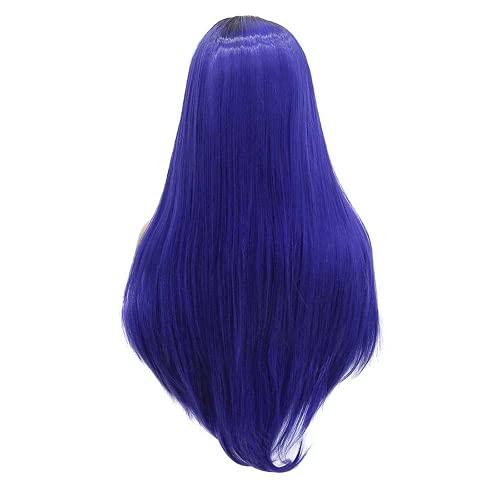 PAYNAN Blue Lace Wig Synthetic Lace Front Wigs Straight Hair Black Root Heat Resistant Fiber Wig