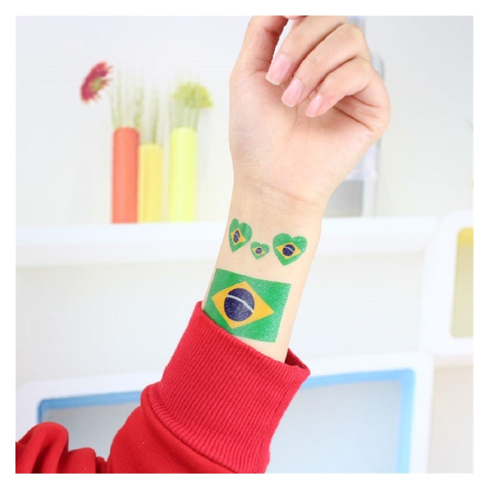 JCUIYyo 10Pcs/Set Football Temporary Tattoo National Flag Sticker Disposable Women Men World Game Activities Makeup Waterproof (Color : Uruguay, Size : A)