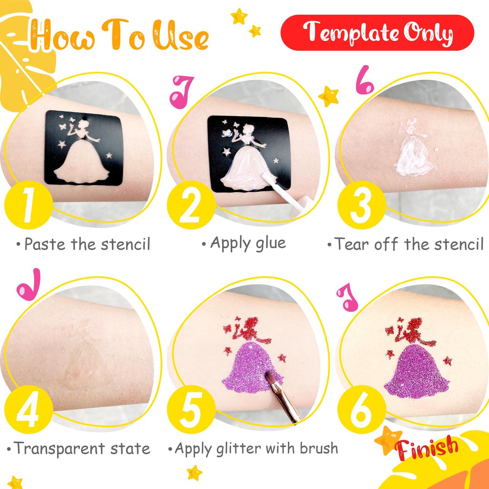 Eleanore\'s Diary Body Glue for Glitter Tattoos, Eleanore\'s Diary 10ml*2 Art Glitter Glue, Odourless & Non Toxic, Skin Glue for Chunky Glitter Makeup, Beach Parties, Carnival, Christmas, Cosplay, Halloween, Gemstones