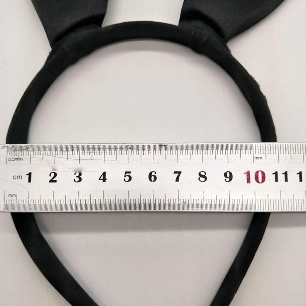 Lurrose Lurrose 4 Pcs Black Bunny Ears Headband Rabbit Ear Headband Animal Ear Headband, Easter Ear Hair Band Halloween Ears Headband