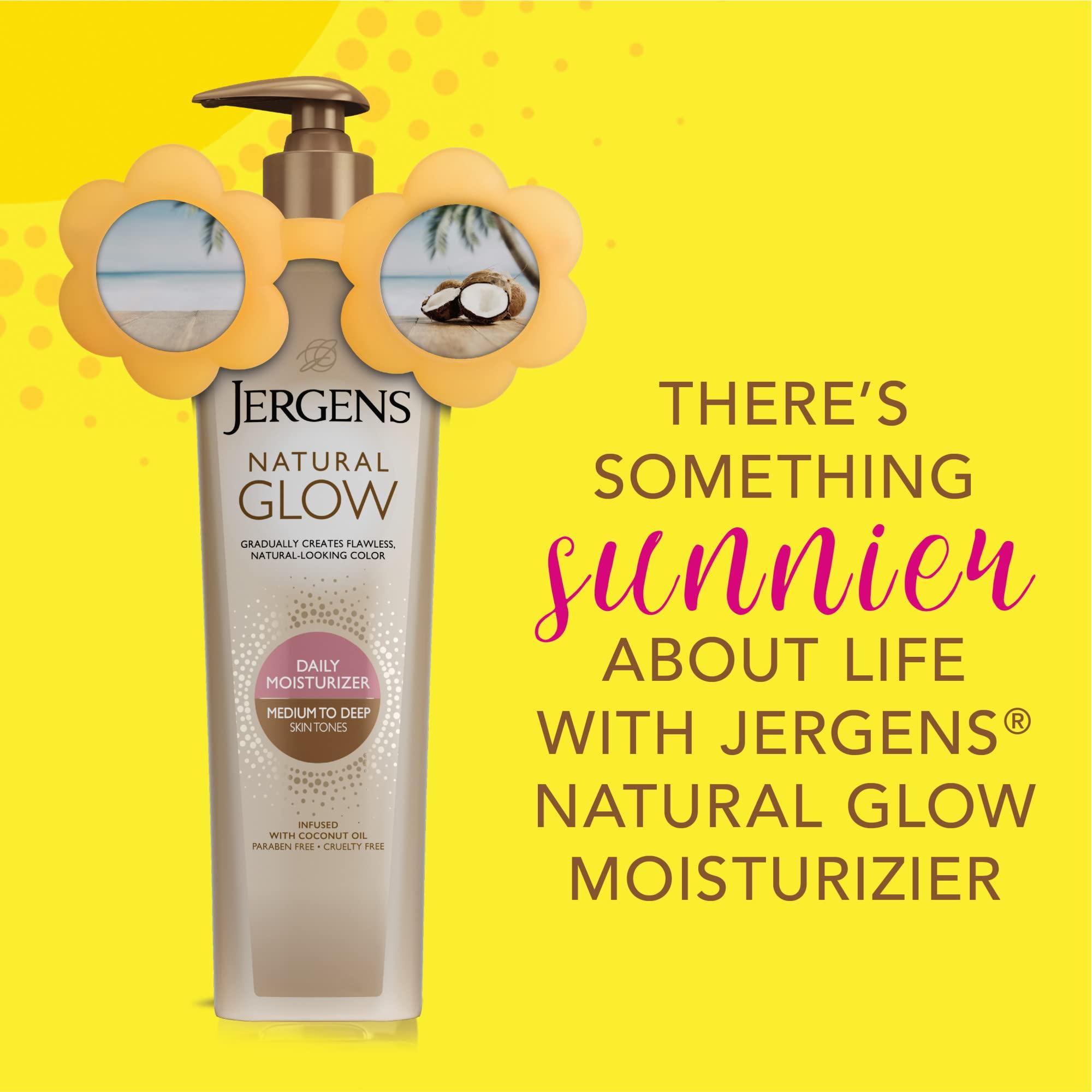 Jergens Jergens Natural Glow 3-Day Self Tanner for Medium to Deep Skin Tone, Sunless Tanning Moisturizer & Natural Glow Instant Sun Sunless Tanning Moisturizer + Bronzer, Self Tanner, Deep Bronze