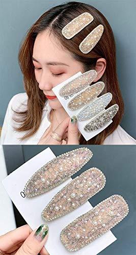 24station 2 Pcs Rhinestones Hair Clips Stylish Hair Clips Women Side Hair Clips #01