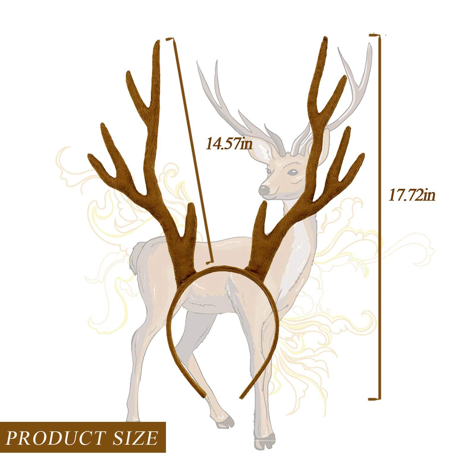 MR.FOAM MR.FOAM Reindeer Antlers Headband, Festive Adult Deer Antler Headpiece for Halloween, Christmas, and Easter Party (brown)