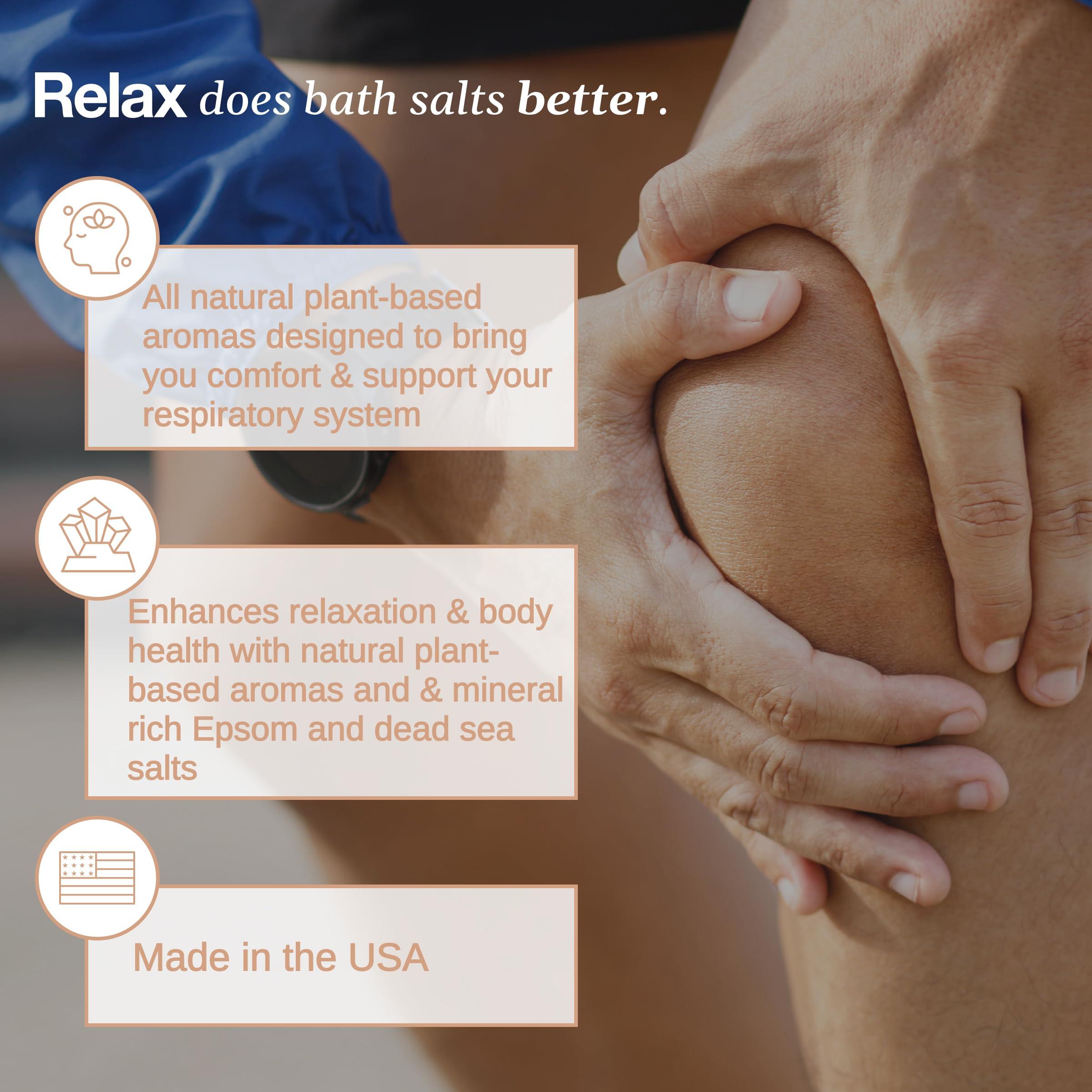 Relax Spa & Bath Relax Spa & Bath, Epsom Salt Aromatherapy Bath Salts, Epsom Salt Bath Soak Muscle Recovery, Sore Muscle Bath Soak, Dead Sea Salt for Soaking, Hot Tub Spa Aromatherapy, Joint Therapy