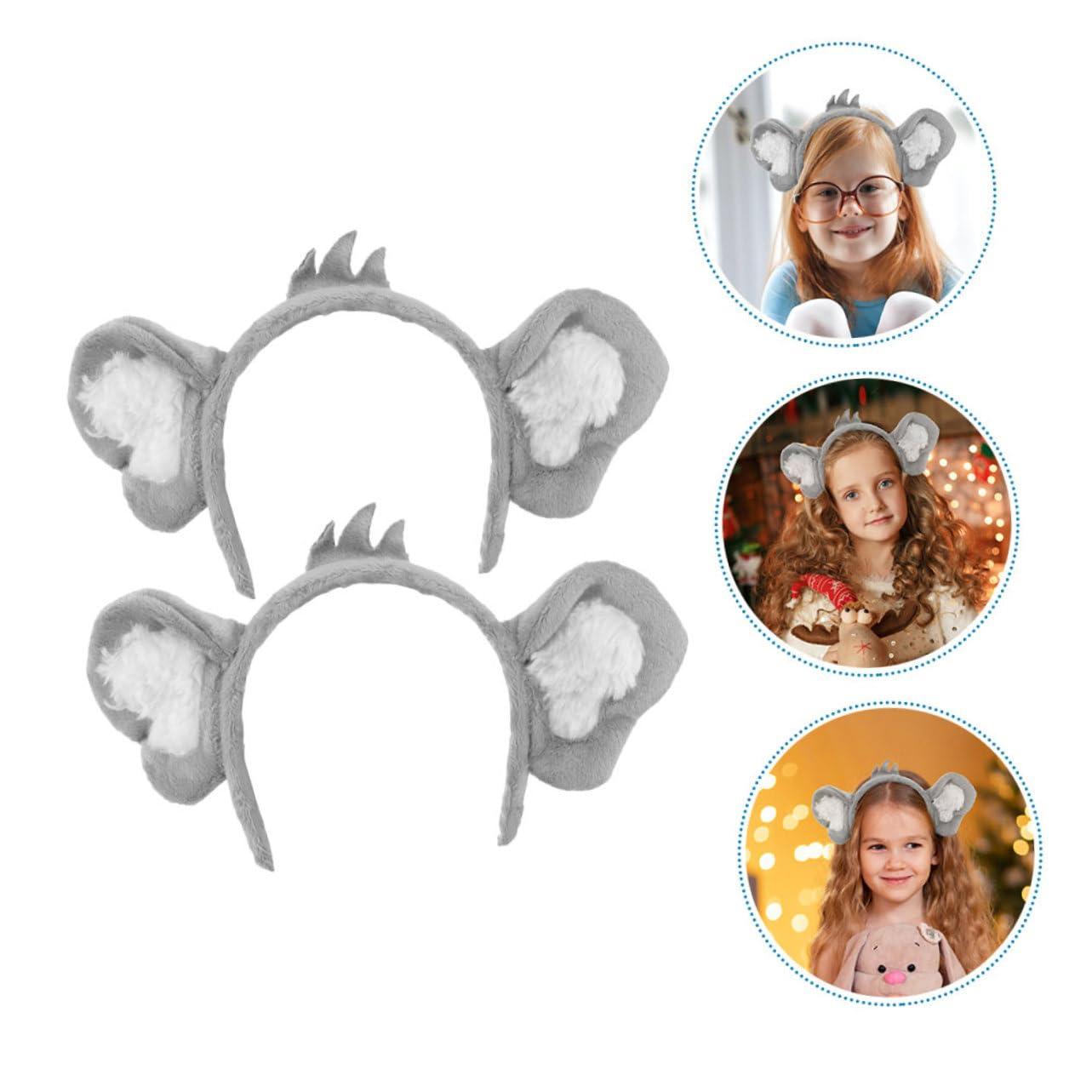 MAGICLULU MAGICLULU 2pcs Koala Ear Headband Cartoon Koala Headband Furry Animal Headbands Cute Koala Hair Hoop for Party Cosplay