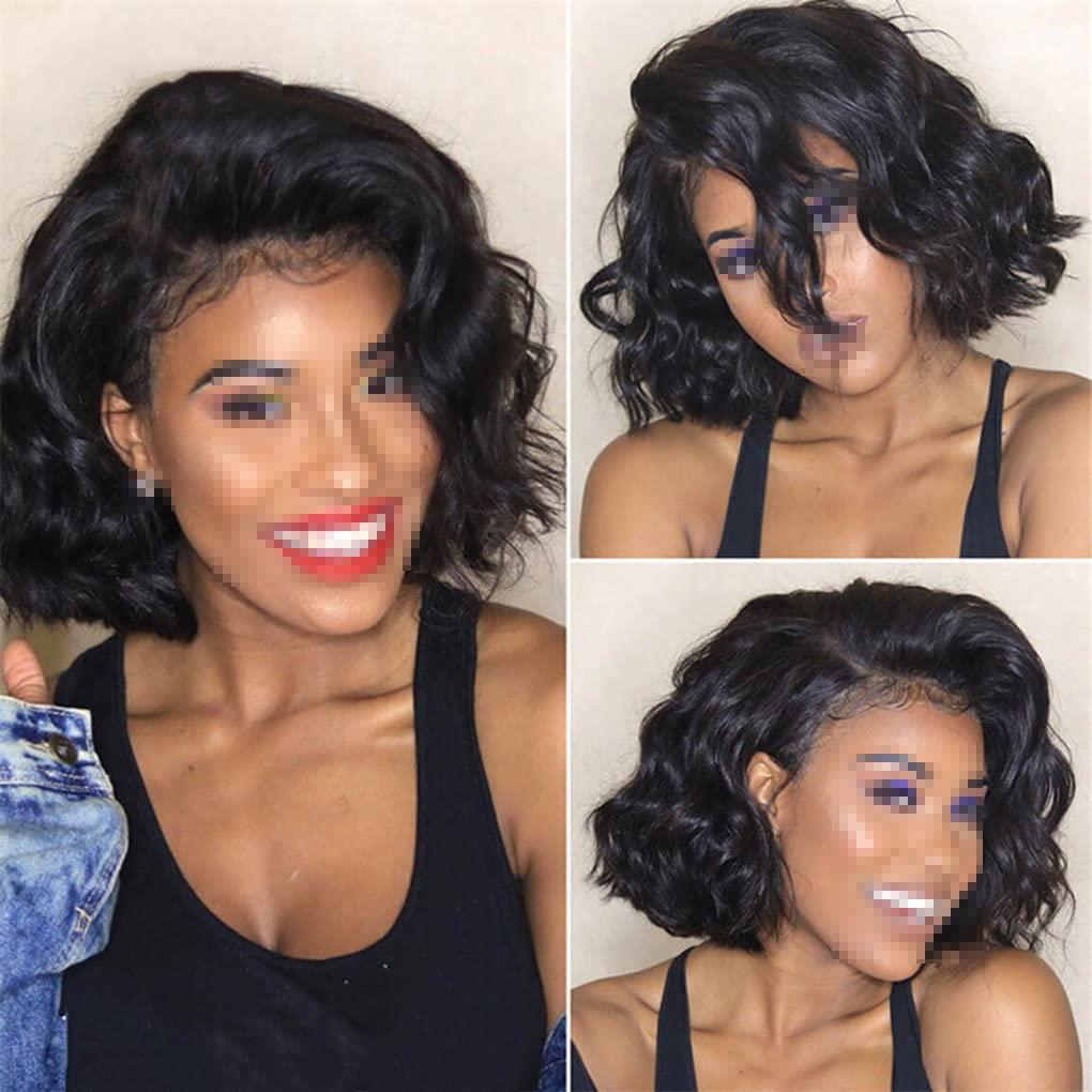 Absolyjuca Loose Deep Brazilian Hair Weave Bundles 8 Inch 100% Human Hair 3 Bundles And Closure Hair Extensions Natural Black Kinky Curly 8 8 8 with 8