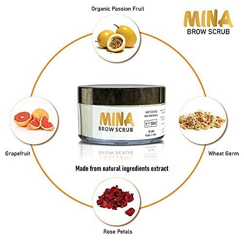 MinaiBrow MINA Brow Scrub | For Longer Lasting Henna Or Tint | Natural Extracts Gently Exfoliate The Skin | Prepare The Area For Henna Or Tint 50ml