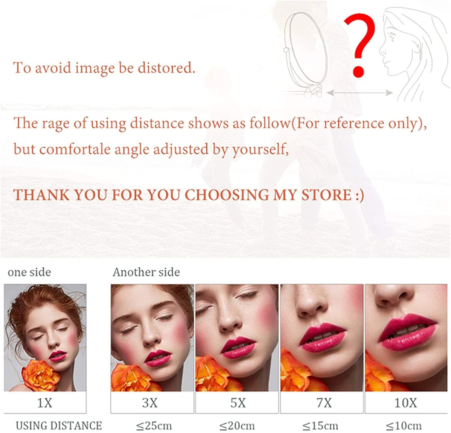 FJYDM FJYDM Wall Mounted Makeup Mirror, 8 inch Gold Double Sided Magnifying Shaving Mirror, 360 Swivel Extendable Folding Bathroom Vanity Mirrors,10x