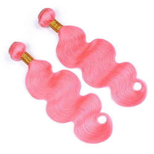 Tony beauty hair Tony Beauty Hair Pure Pink Brazilian Body Wave Human Hair 2 Bundles with Frontal 3Pcs Lot Light Pink Ombre Wavy Human Hair Weave Bundles with Full Lace Closure 13x4 Ear to Ear (22 24+20)