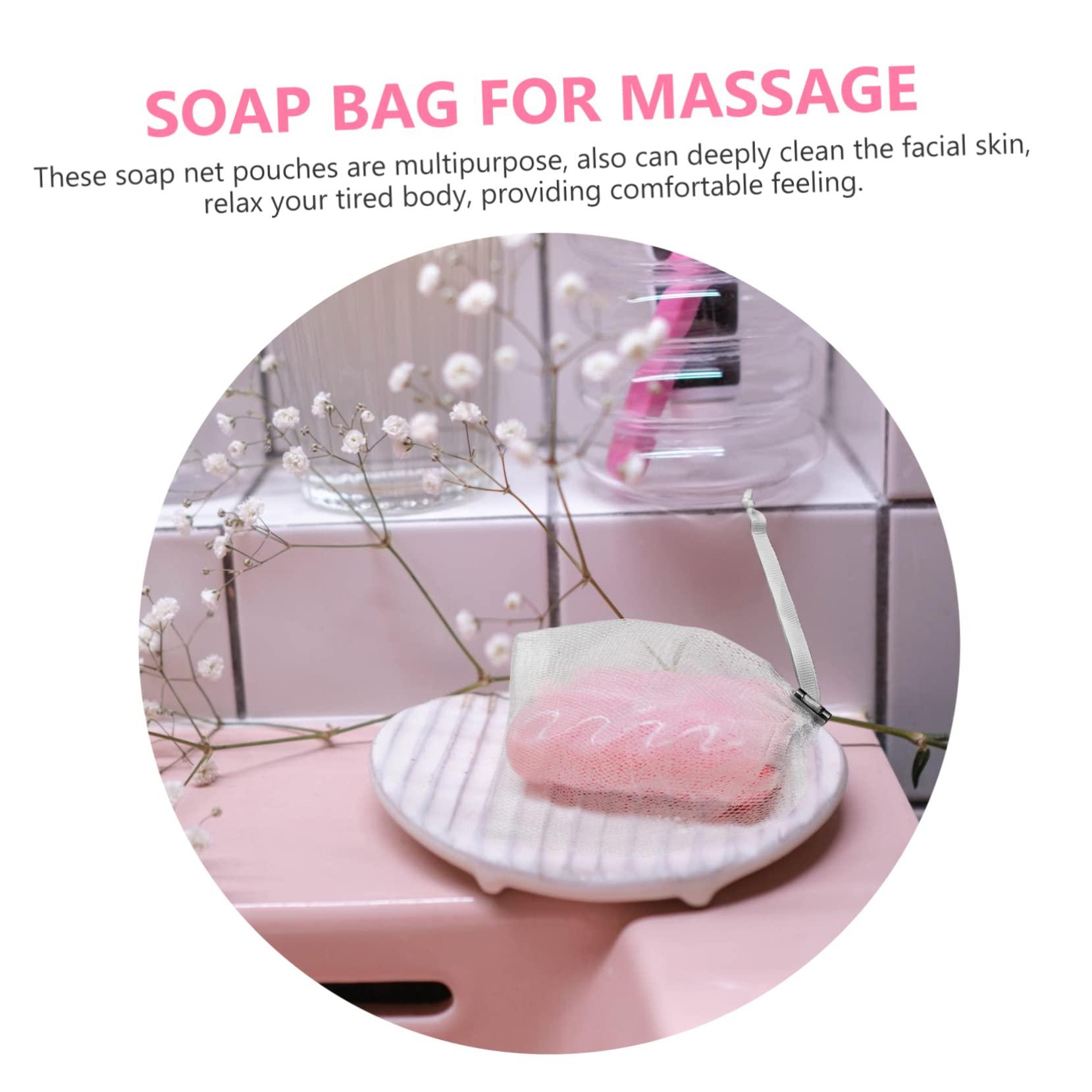 Angoily Angoily 8pcs Soap Mesh Bag Soap Dishes for Bar Mesh Foaming Net Dish Soap Holder Cleansing Dispenser Soap Holder Bag Filter Based Cup Clear Simple Face Scrubbers Fabric Dark Grey