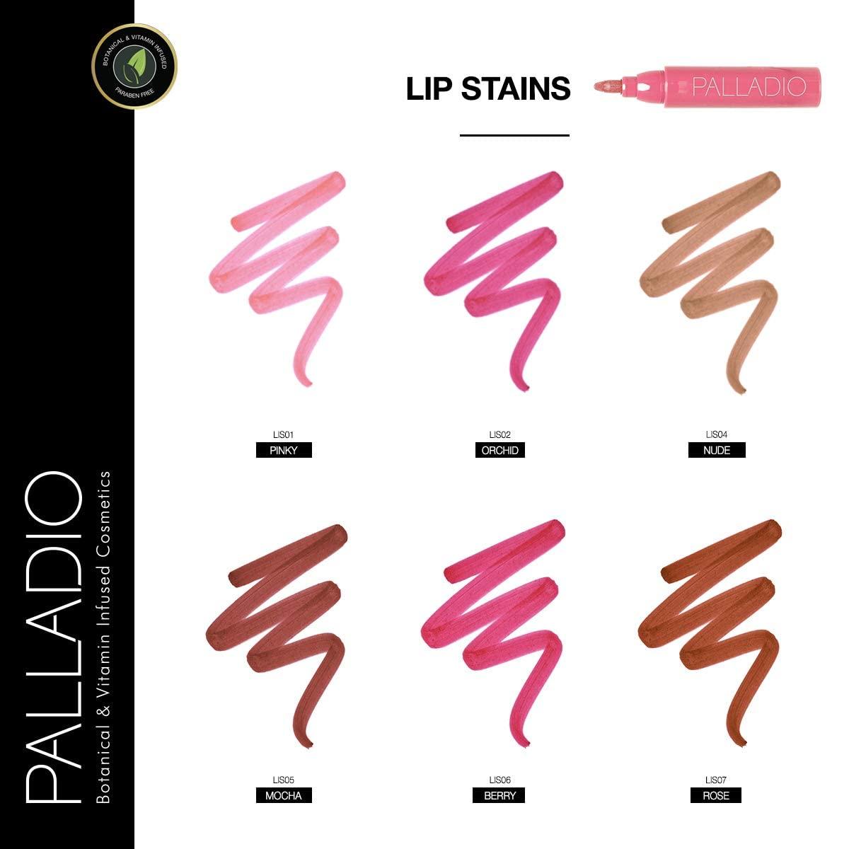 Palladio Palladio Lip Stain, Hydrating and Waterproof Formula, Matte Color Look, Longlasting All Day Wear Lip Color, Smudge Proof Natural Finish, Precise Chisel Tip Marker, Rose