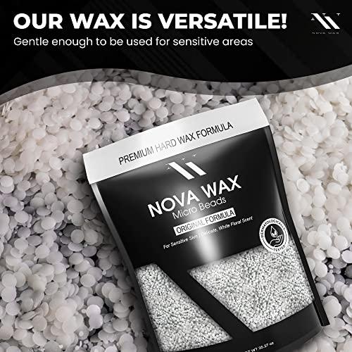 Nova Wax NOVA Wax 1000g (2.2lb) Hard Waxing Beads for Painless Hair Removal, Perfect for Brazilian, Bikini, Face, Legs, Underarm, Back, and Chest - Ideal for Sensitive Skin – Original Floral Scented Formula