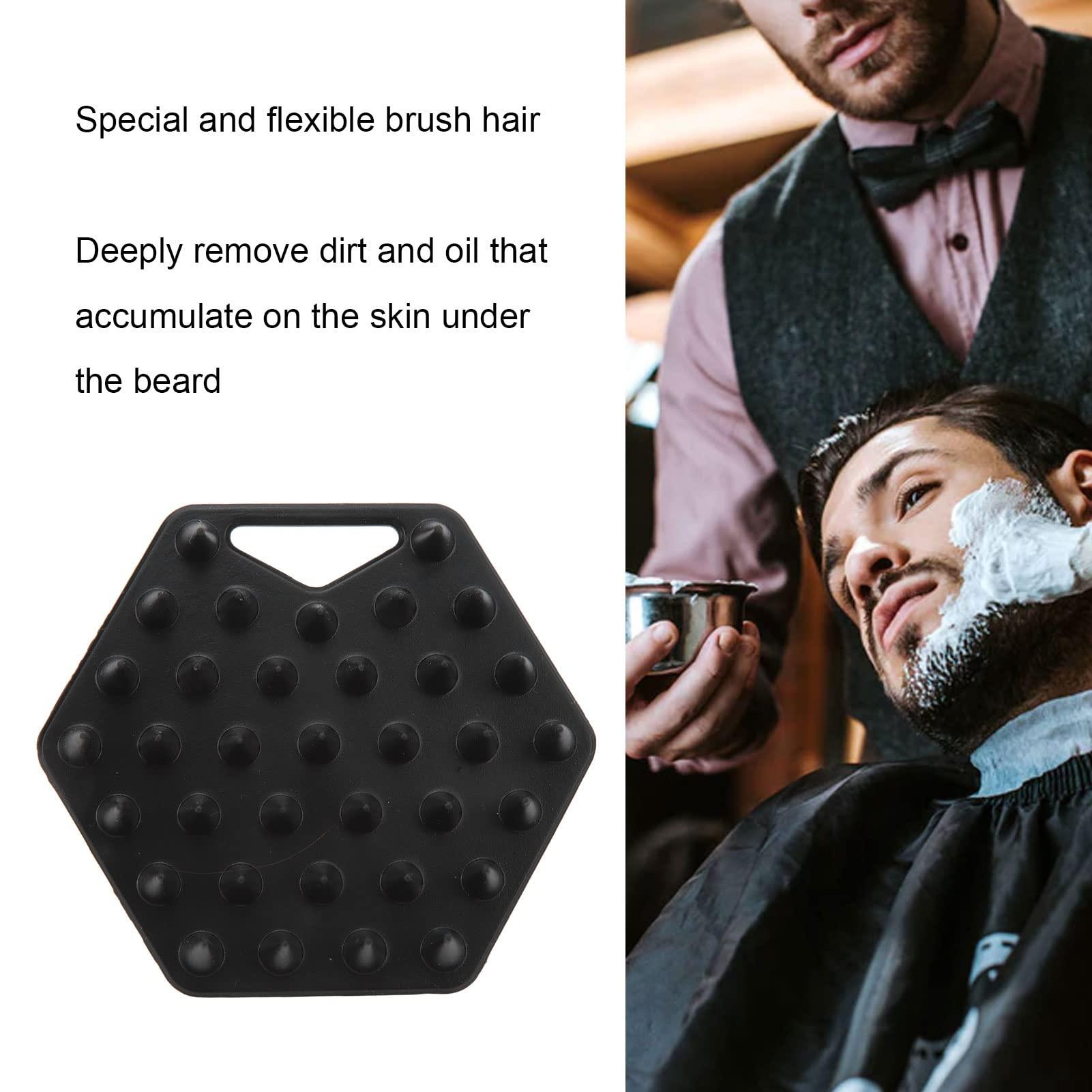 Diydeg Silicone Beard Scrubber for Men, Facial Hair Exfoliator & Brush, Deep Cleans, Unclogs Pores, Promotes & Removes Beardruff, Face Scrubber Exfoliator Face Brush (Black)