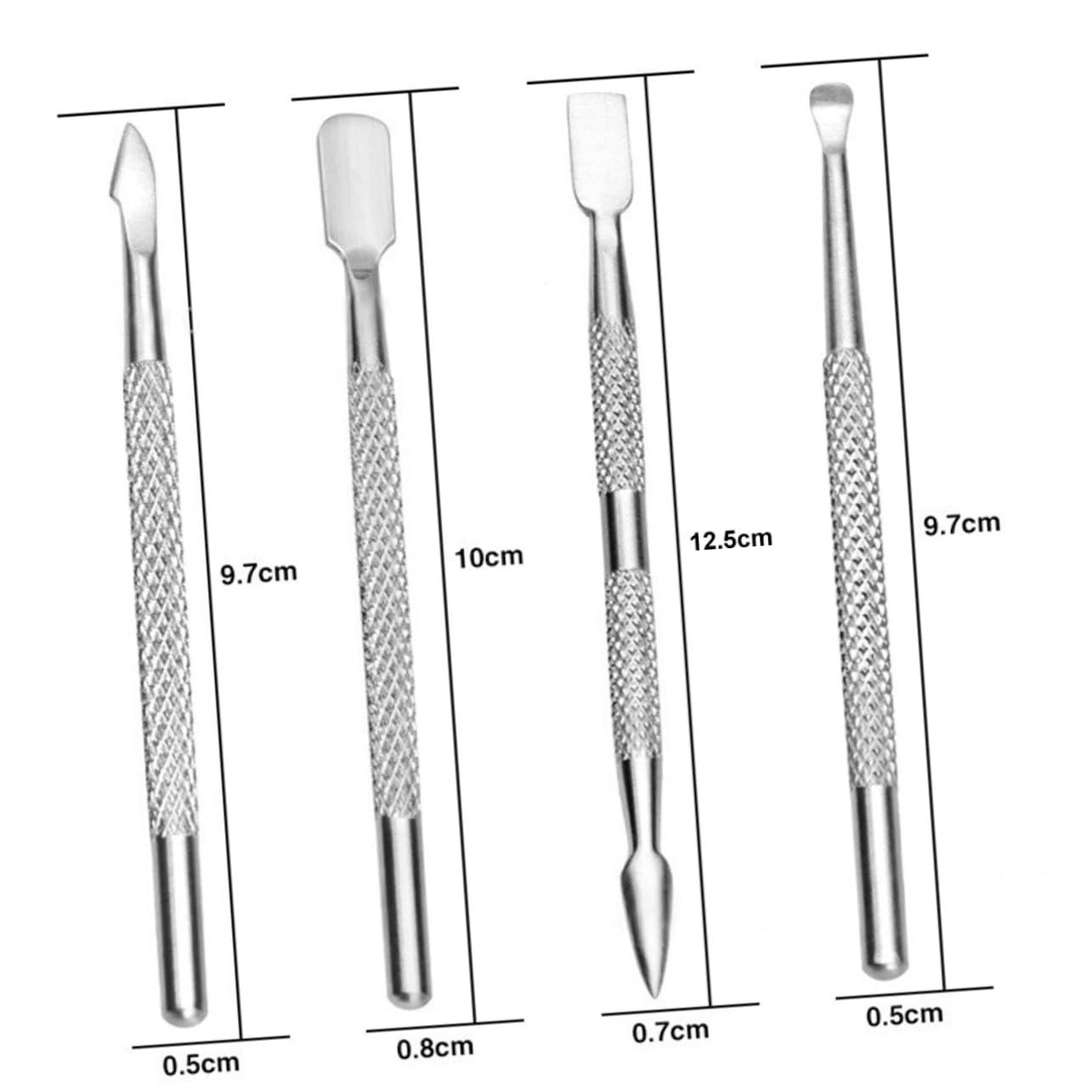 POPETPOP POPETPOP Art Tools Cuticle Pusher Spoon Set Stainless Steel 10cm for Manicure Pedicure