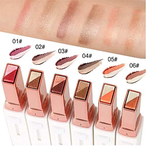 Deysen Two-Tone Eyeshadow Stick, Double Colors Eye Shadow Stick Glitter Shimmer Eyeshadow Gradient Eyeshadow Makeup Stick Waterproof Eyeshadow (#2 Brown Coffee)