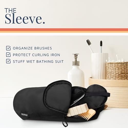 TRIPPED Travel Gear Toiletry Bag Kit Set: Hanging Travel Toiletry Bag + 311 TSA Cosmetic Liquid Bag + Ultralight Accessory Organizer Pouch (Black Ripstop)