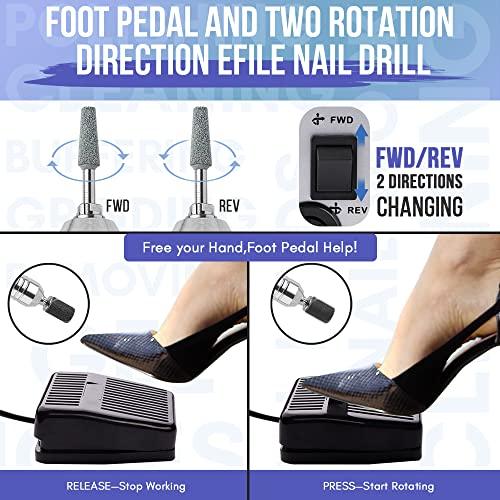 Makartt Makartt Nail Drill Bits, 10Pcs Dimond Sanding Bit Set Bundle With D700 Nail Drills for Acrylic Nails Professional 30000RPM Manicure Tools