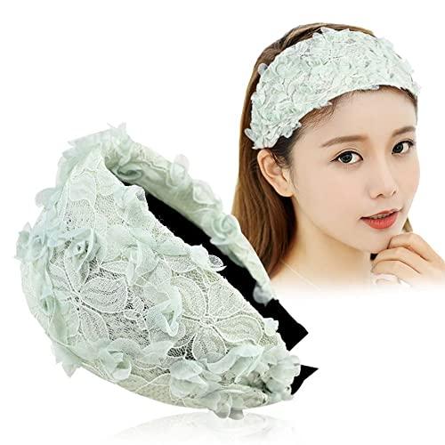 MinLia Wide Hook Flower Hair Hoop Head Band Headband Non-Slip Mesh Girl Headwear Lace Headband Hair Accessories(Black)
