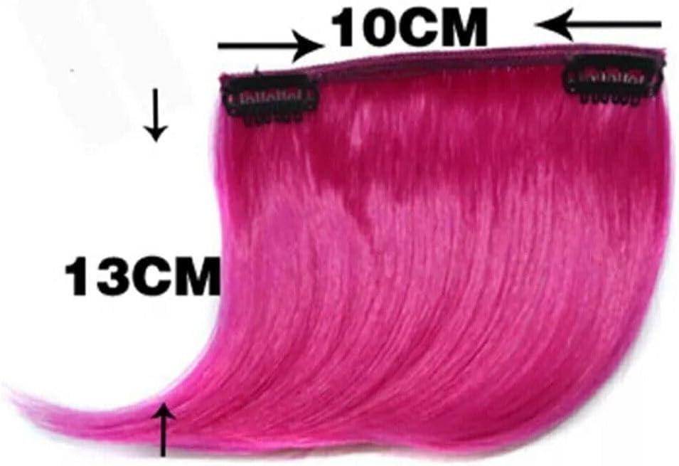 Belle G Belle G Clip In Rainbow Hair Fringe Bang, Human Hair, Side Swept Style (Light PINK)