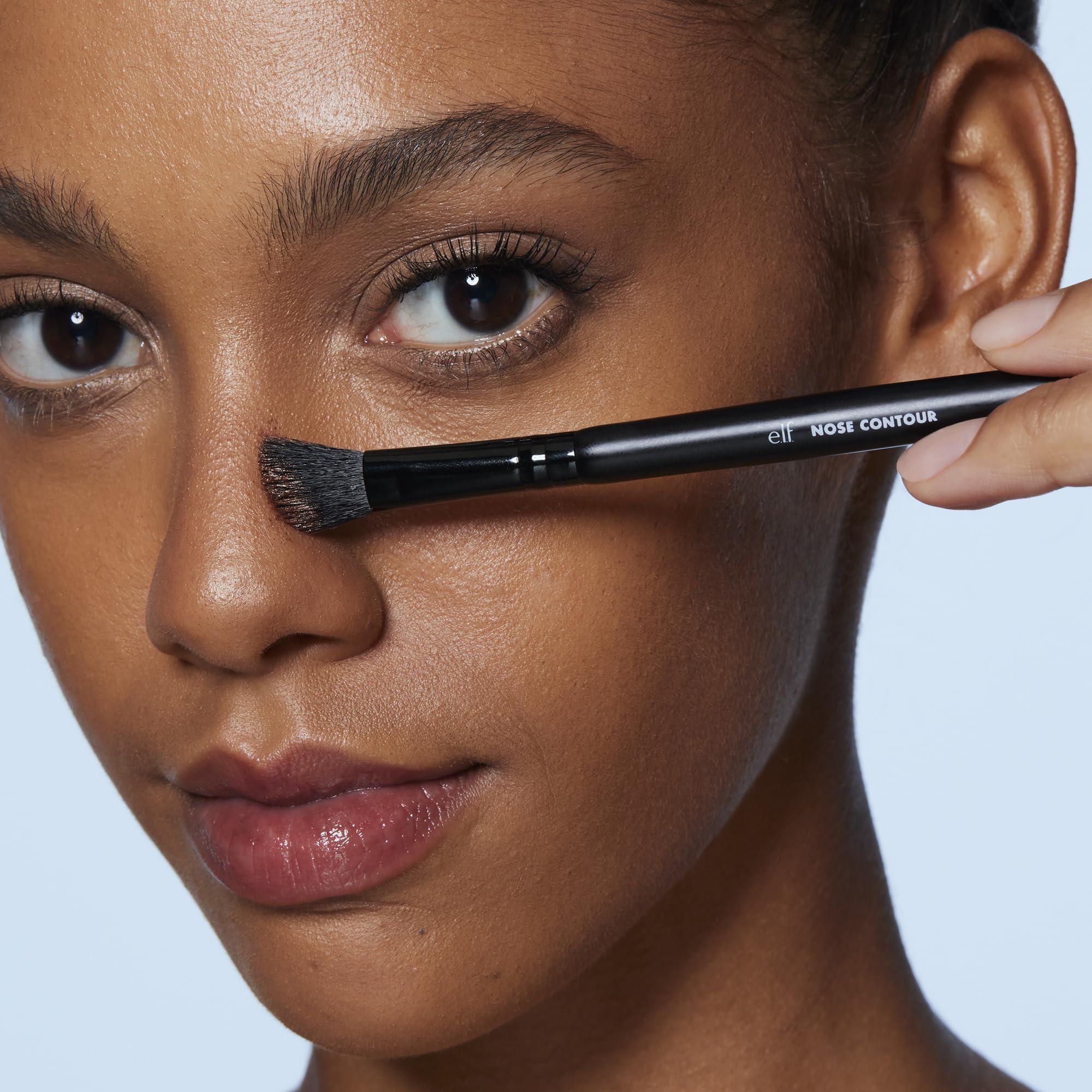 e.l.f. e.l.f. Dual Ended Nose Contour Brush, Makeup Brush For Contouring Your Nose, Angled End & Soft, Fluffy End, Made With Synthetic, Cruelty-free Bristles