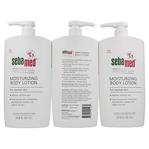 SEBAMED SEBAMED Moisturizing Body Lotion pH 5.5 for Sensitive Skin Dermatologist Recommended Paraben-Free Moisturizer 33.8 Fluid oz (1 Liter) Pack of 3
