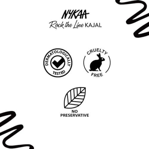 NYKAA Nykaa Cosmetics Rock the Line Eyeliner, 001 Jet Black, 0.01 oz - Smudge-Proof and Transfer-Resistant Formula - Highly Pigmented - Waterline Eyeliner