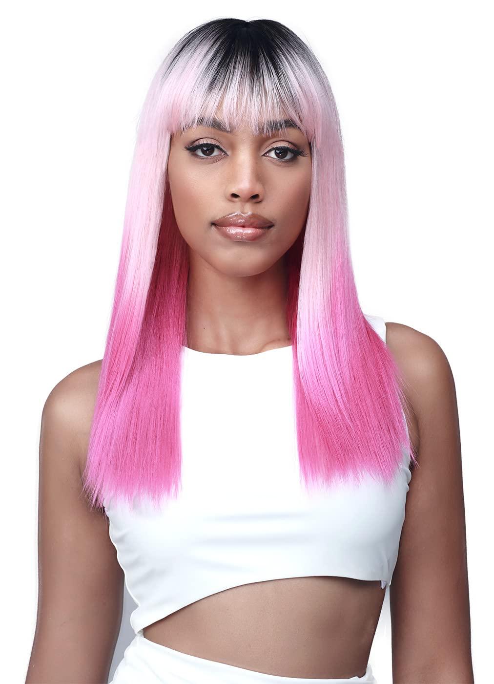 BOBBI BOSS BOBBI BOSS Long Straight Synthetic Hair Wig - M1033 JEMMA, Special Color Wig with Flex Cap, High Heat Resistant Wigs (TROPC NEON)
