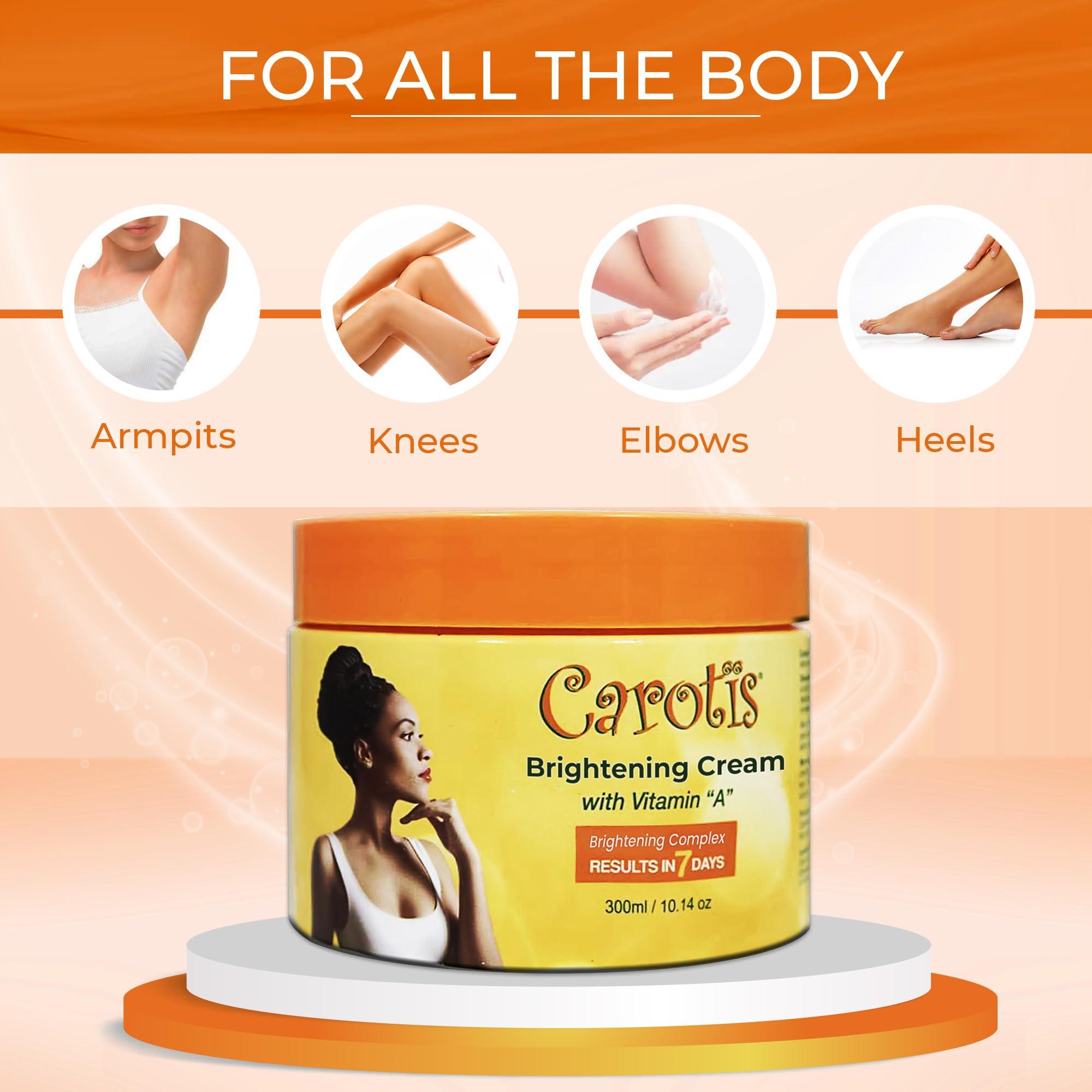 CAROTÏS CAROTS, Skin Brightening Cream 300ml / 10.14fl oz 7 Day Night Cream for Uneven Skin Tone, with Vitamin A