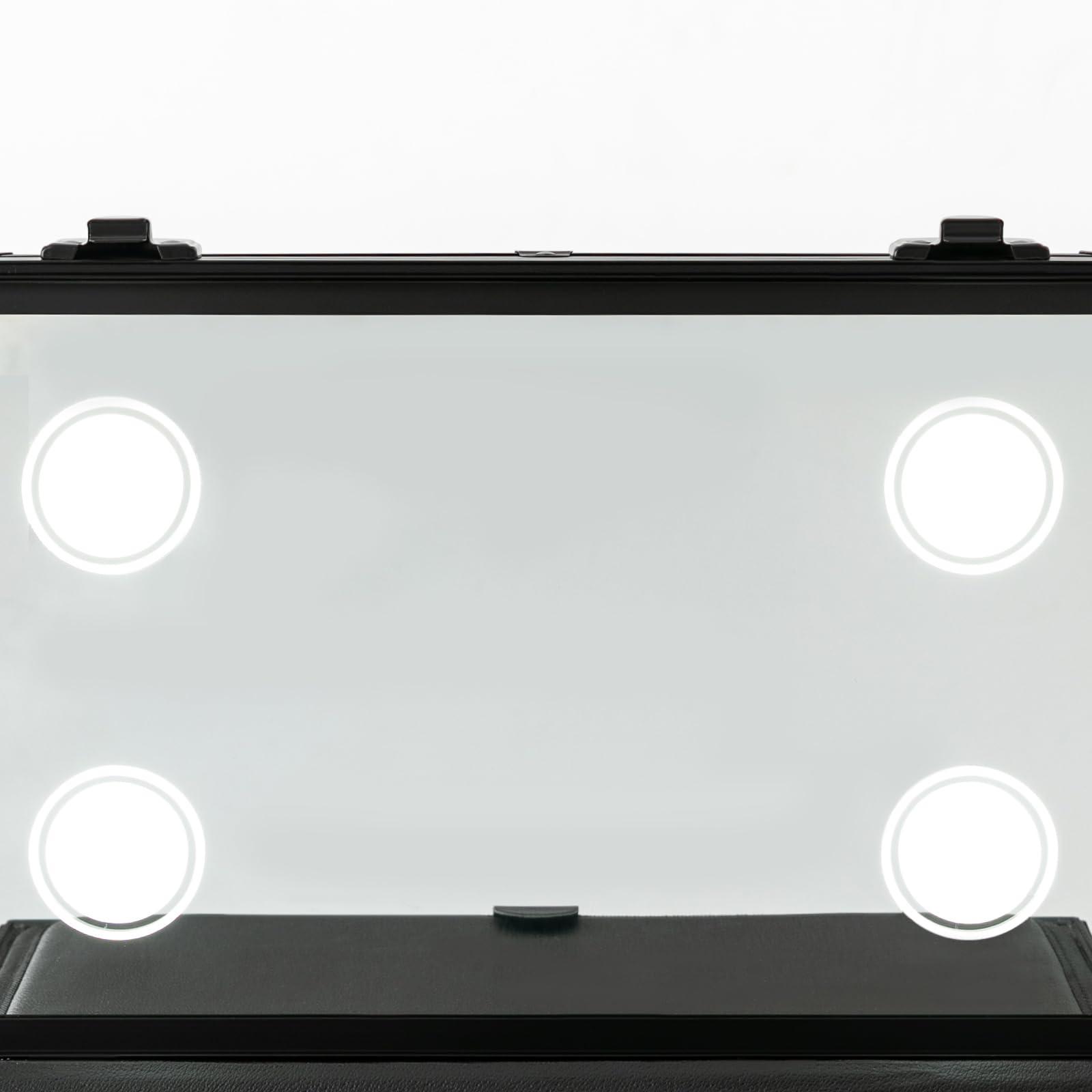 YIYIONCE YIYIONCE Professional Makeup Case Rolling Makeup Case Makeup Train Case with LED Lighted Mirror Cosmetic Trolley Case on Wheels Multi-layer Makeup Organizer for Makeup Artists| US STOCK (6IN1 5-Tiers)