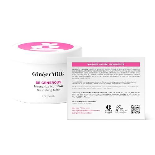 Ginger Milk Natural Care GINGER MILK - Hair Mask, Hair Care, Hair Mask For Damaged Hair, Deep Conditioning Hair Mask, Hair Mask For Dry Damaged Hair And Growth, Be Generous(8 oz.)