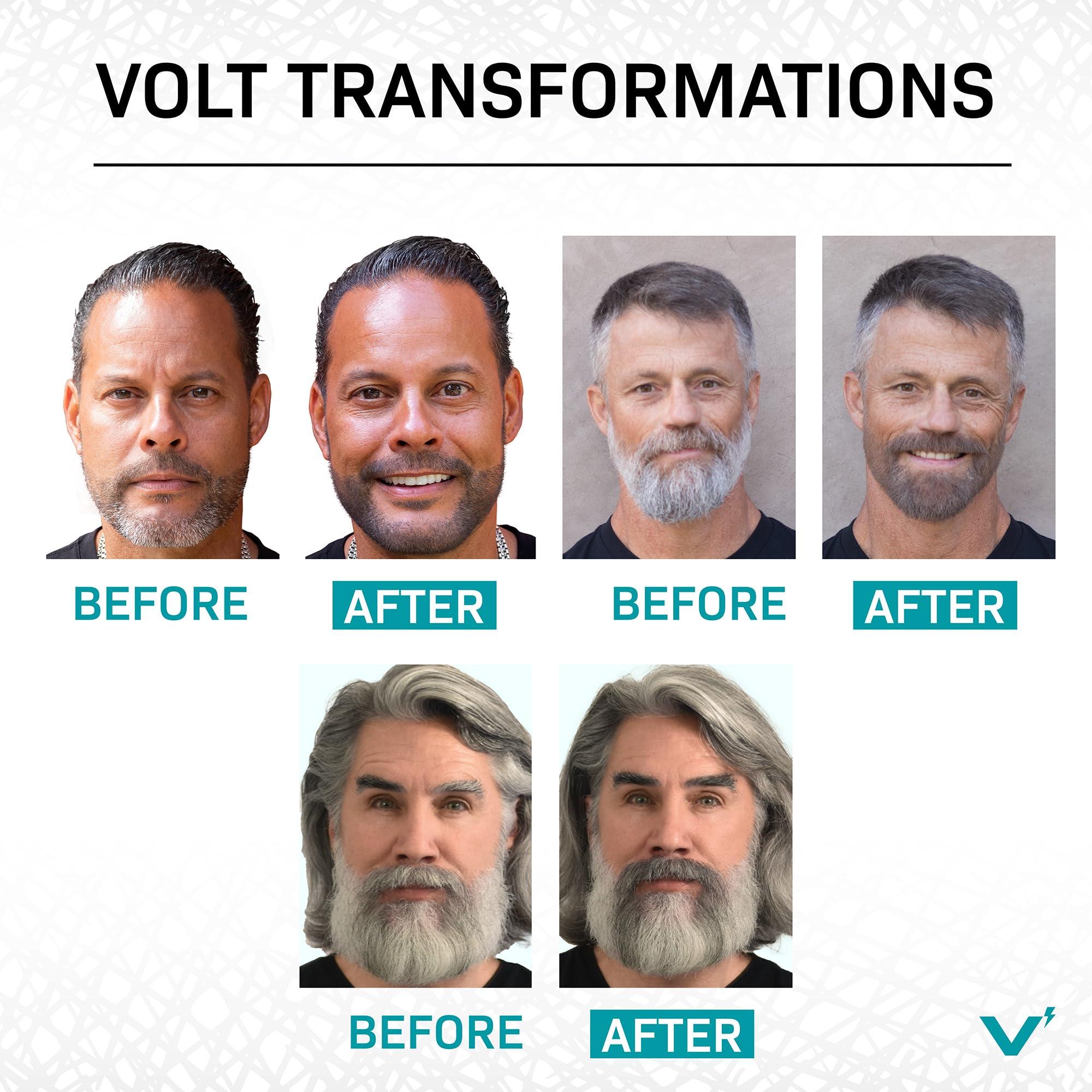 VOLT VOLT Grooming Instant Beard Color ECO 2 Pack Refill - Smudge and Water Resistant Quick Drying Brush on Color for Beards, Mustaches, and Eyebrows, Onyx (Black)