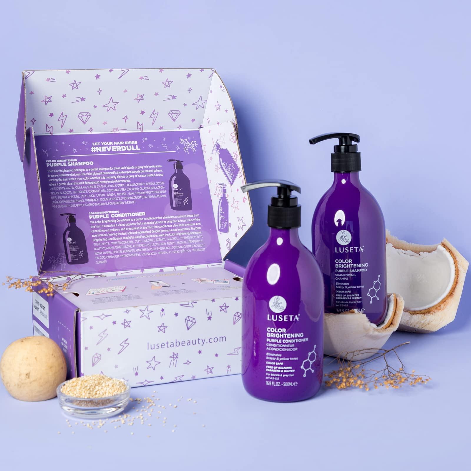 L LUSETA Luseta Purple Shampoo & Conditioner Set (16.9 oz each) and Purple Hair Mask (16.9 oz) Bundle