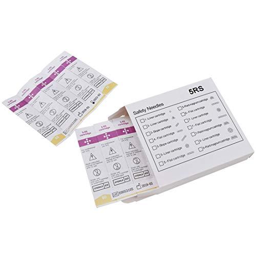 boermeize Tattoo Cartridge Needles 20Pcs RS Round Shader Sterilized Disposable Needles Permanent Makeup Eyebrow Lip Liner Beauty Tools (5RS)