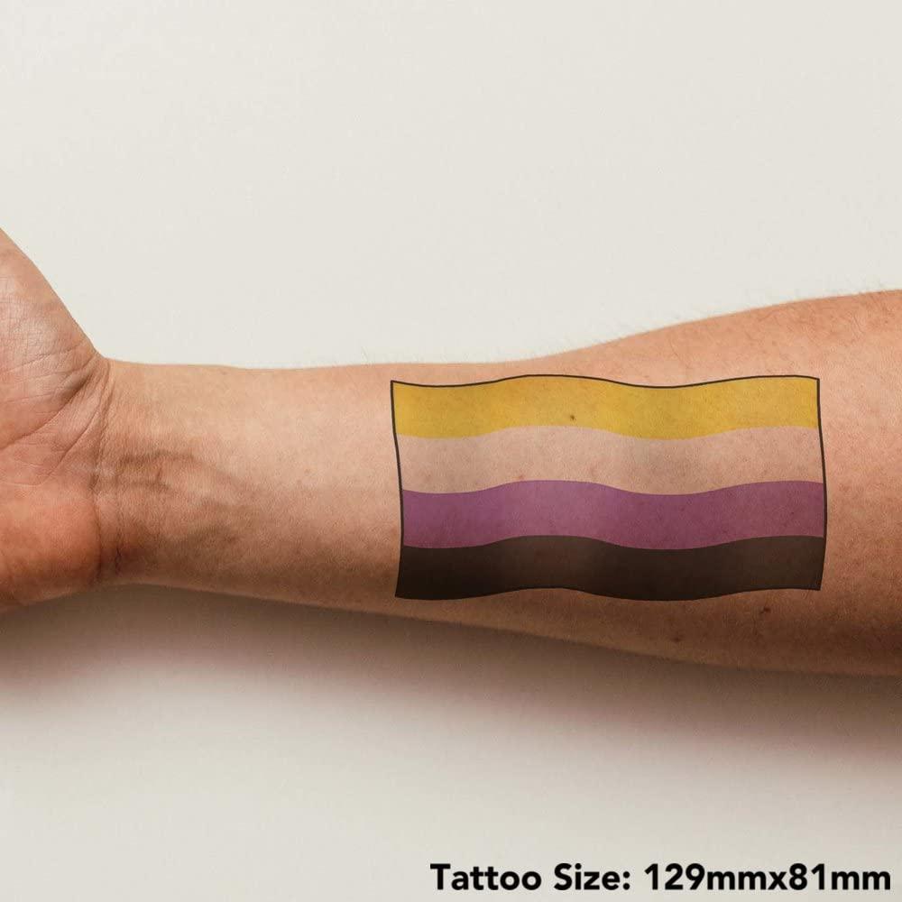 Azeeda Azeeda Large \'Non Binary Pride Flag\' Temporary Tattoo (TO00046516)