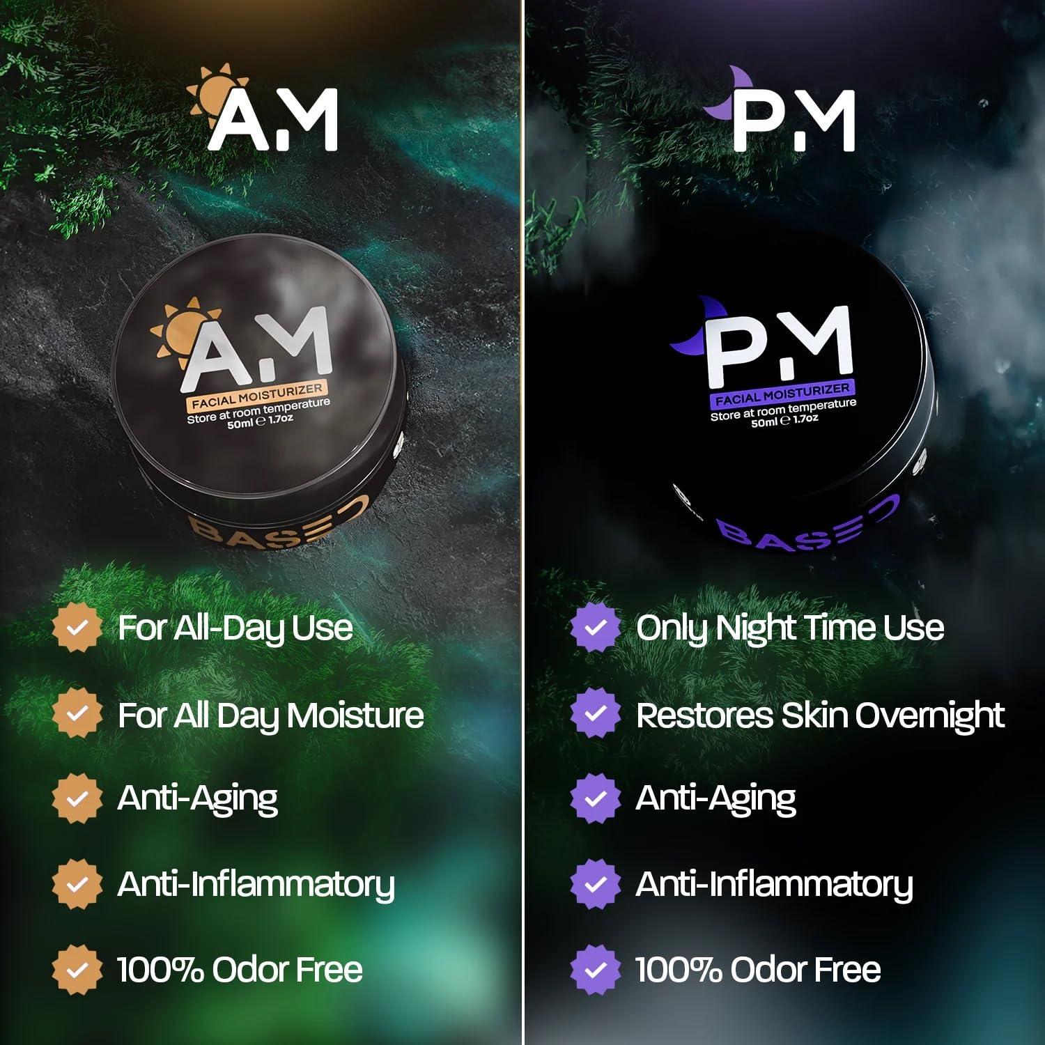 BASED BODYWORKS Based Bodyworks 100% Grass Fed Beef Tallow Facial Moisturizer, Unscented Whipped Tallow Skincare For Nighttime Use With Niacinamide, Anti-Aging Moisturizer, All Natural Formula (1.7 Oz Pack of 1)