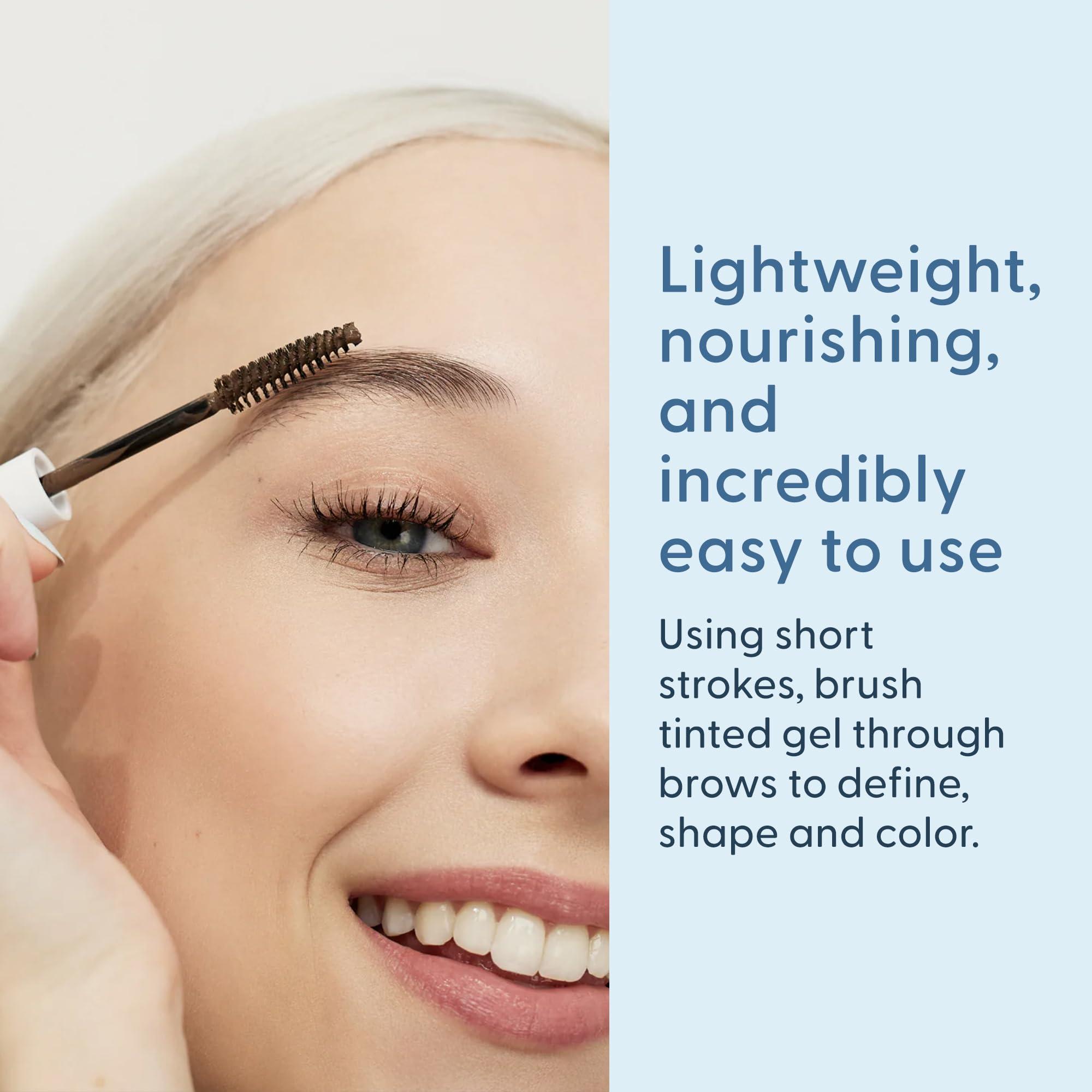 twenty/twenty beauty Full Brows Tinted Eyebrow Gel  Tinted Brow Gel for Fuller Eyebrows - Gentle & Safe for Sensitive Skin & Dry Eyes - Ophthalmologist Developed - Vegan, Cruelty-Free, Clean Ingredients (Brown)
