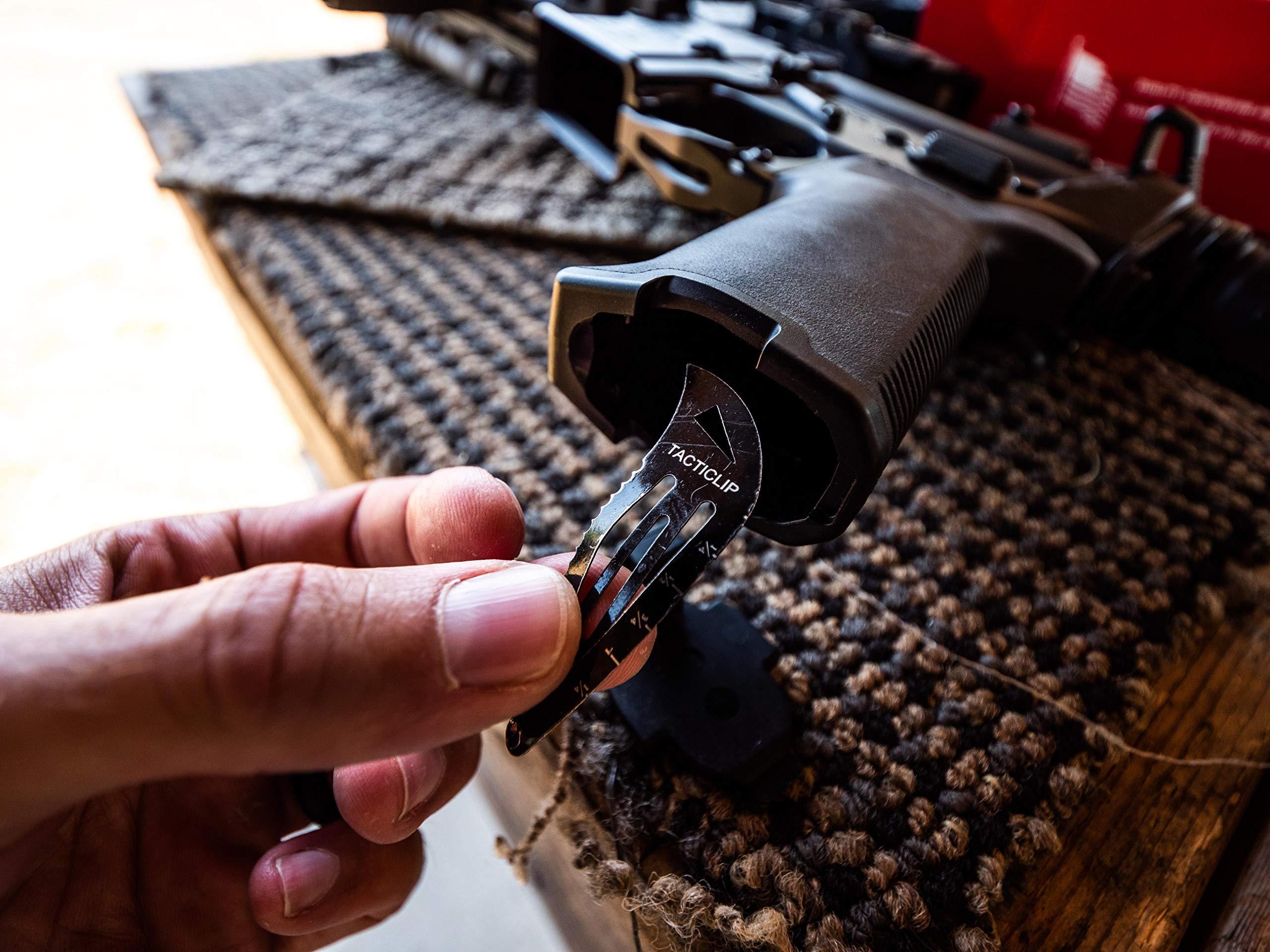 Tacticlip Tactical Hair Clips, 4 Pack - Black - Multitool Snap Barrettes - Laser Engraved, Vacuum Plated, Multi-Functional Keychain Multi Tool - Box Cutter, Serrated Edge, Raptor Claw