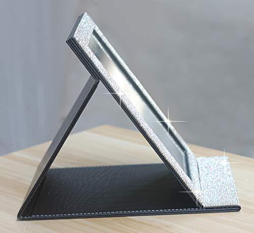 Bestbling Bestbling Bling Portable Mirror Folding Travel Vanity Mirror with Desktop Standing Makeup Mirror for Cosmetics Beauty (Black)