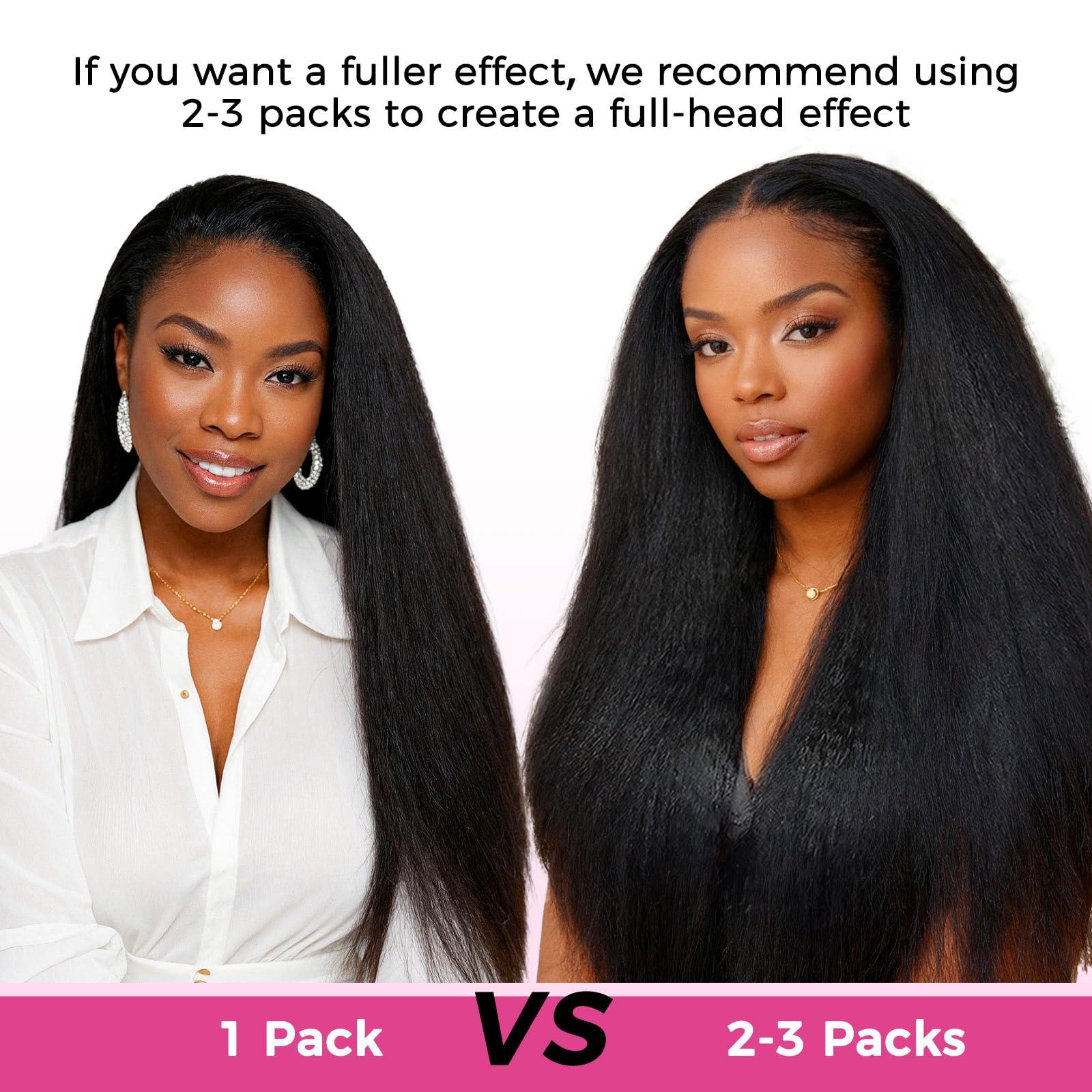 Lashey Lashey Invisi Edge Clip in Hair Extensions, 7pcs 110g 18 Inch Natural Black Seamless Clip in Hair Extensions Human Hair Kinky Straight Real Remy Human Hair