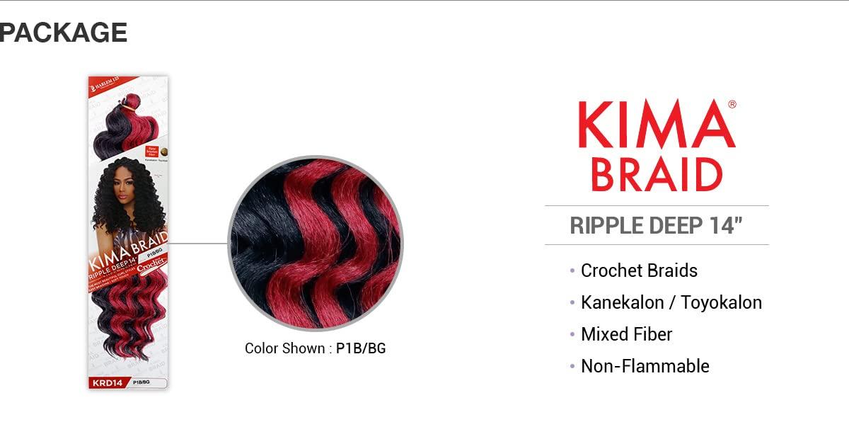 Harlem 125 HARLEM 125 - KIMA BRAID - RIPPLE DEEP 14" CROCHET BRAID - 4 PACK DEAL - KRD14 (4-MedBrown)