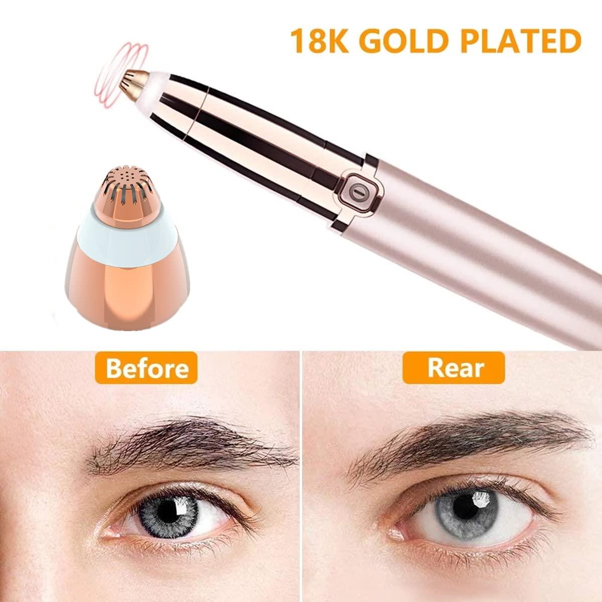 Fjwedve For Finishing Touch Flawless Brows Eyebrow Pencil Hair Remover Replacement Head,As Seen On TV,Upgraded 18K Gold With Cleaning Brush (18K-Gold-8pcs)
