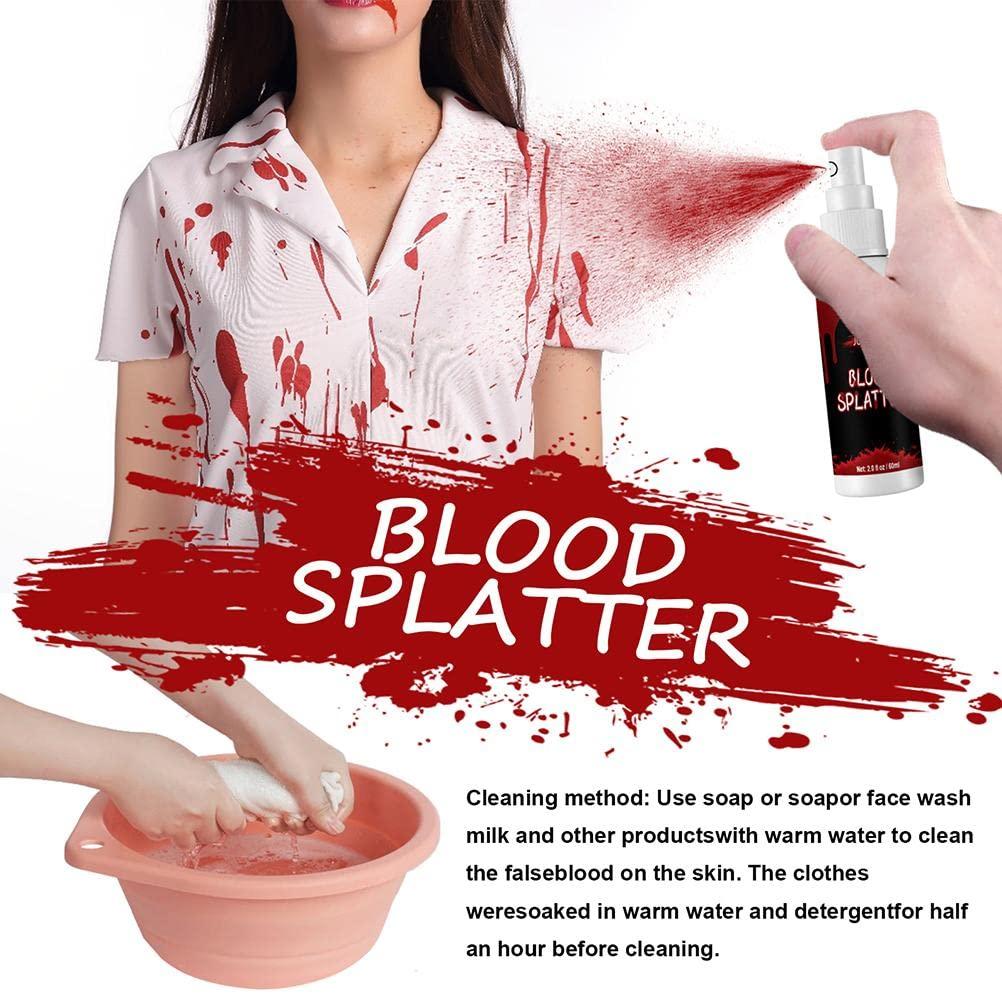 ICRPSTU Halloween Special Effects SFX Makeup Kit for Zombie Vampire Skin Wax Fake Blood Gel Scar Water Fake Blood Spray Sponge Silver Scraper for Halloween Cosplay (Set 3: Plasma Spray