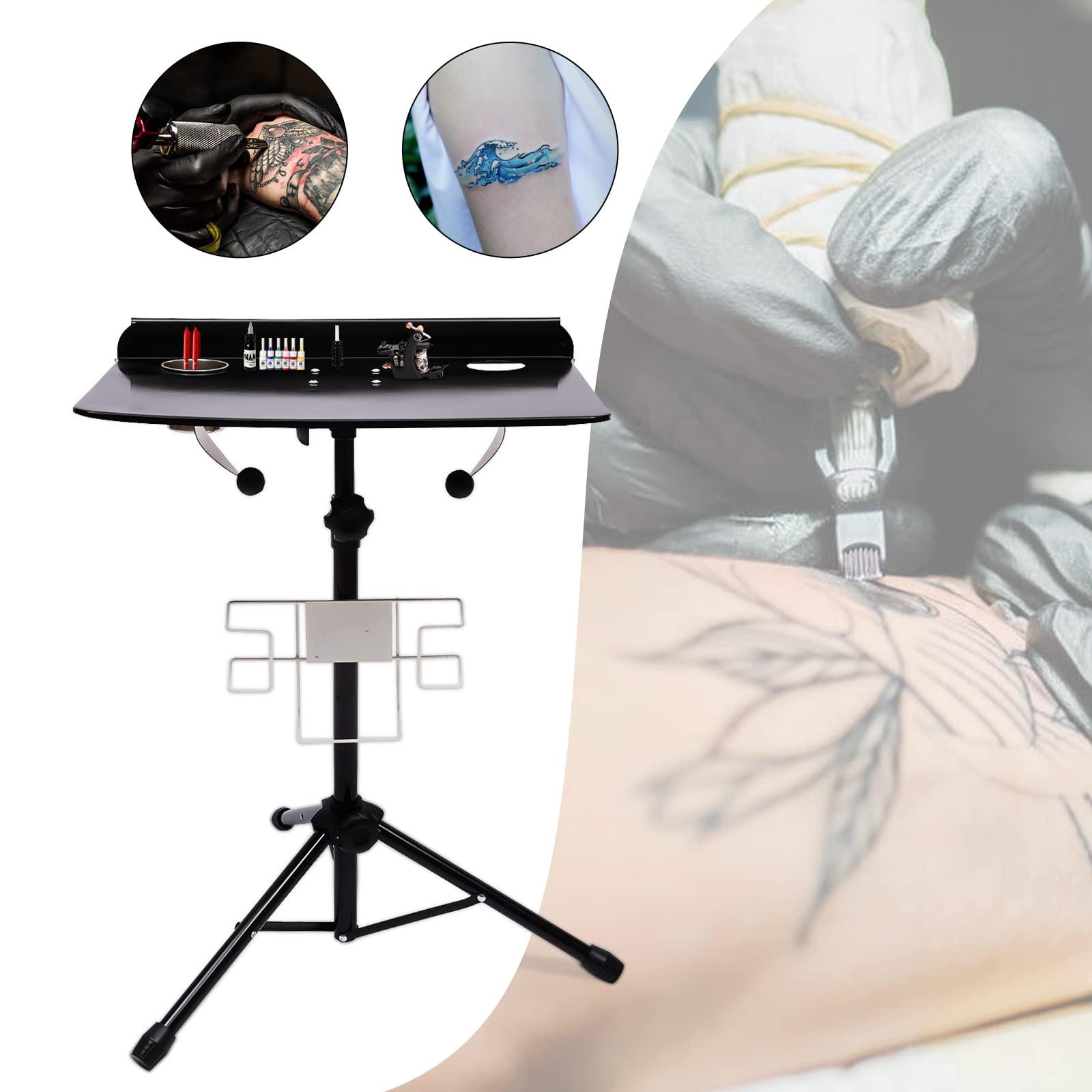 EseMiee Portable Tattoo Workstation,Detachable Tattoo Desk,Height Adjustable Salon Instrument Tray For Large Portable Mobile Tattoo Desk Table For Beauty Salon And Tattoo Studio