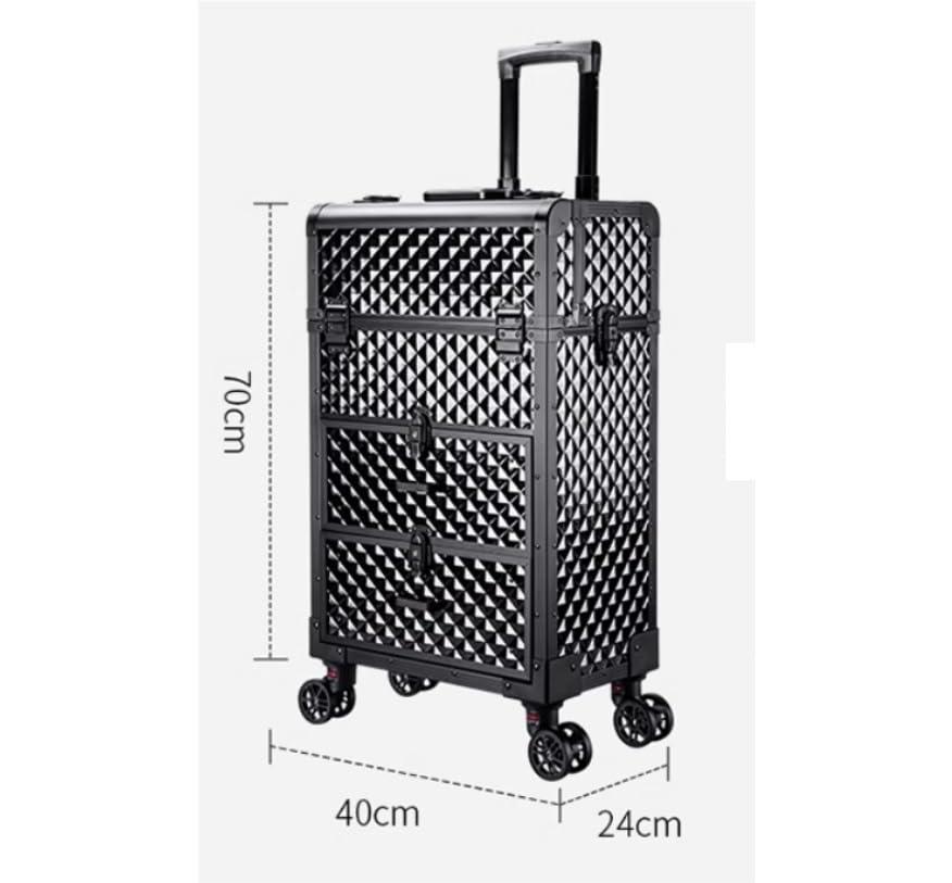 ZWSYQXIU Beauty Salon Trolley Beauty Salon Cart Makeup Case Rolling Beauty Salon Case Cosmetic Storage For Artist Hairdressing Box Travelling Trolley Case With 2 Drawers Salon Trolley Cart Hairdresser Cart Rol