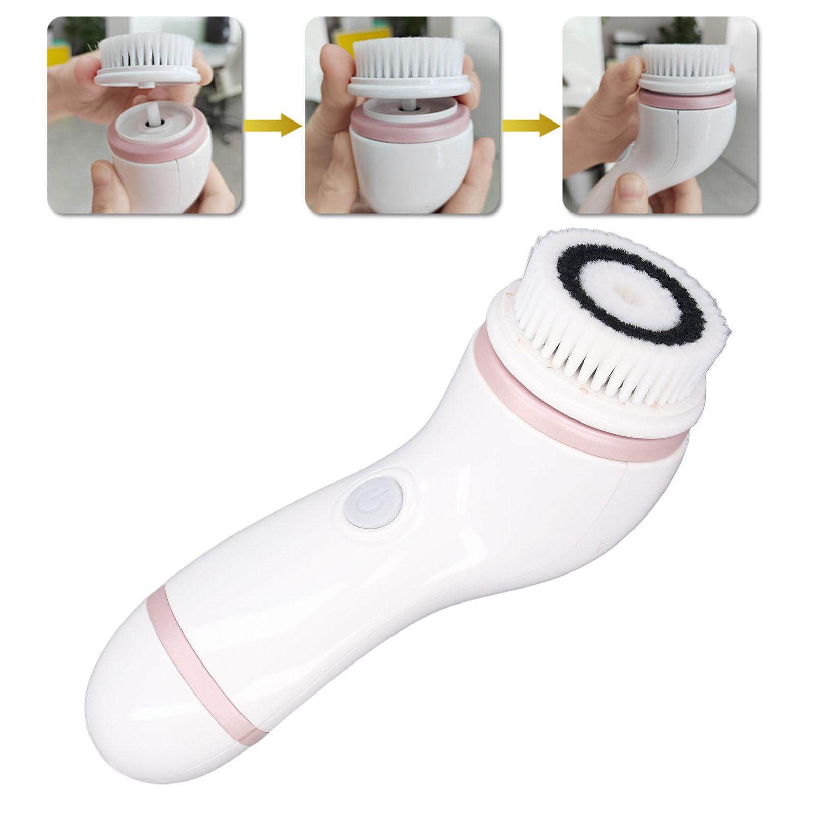 Dilwe Facial Cleansing Brush, Rechargeable Facial Exfoliator Face with 3 Brush Heads