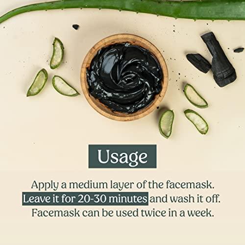 vilvah STORE vilvah STORE Charcoal Facial Masks Facemask for Men & Women | Removes Blackheads and Whiteheads | Active Cooling Effect | Deep Skin Purifying Cleansing, 100g