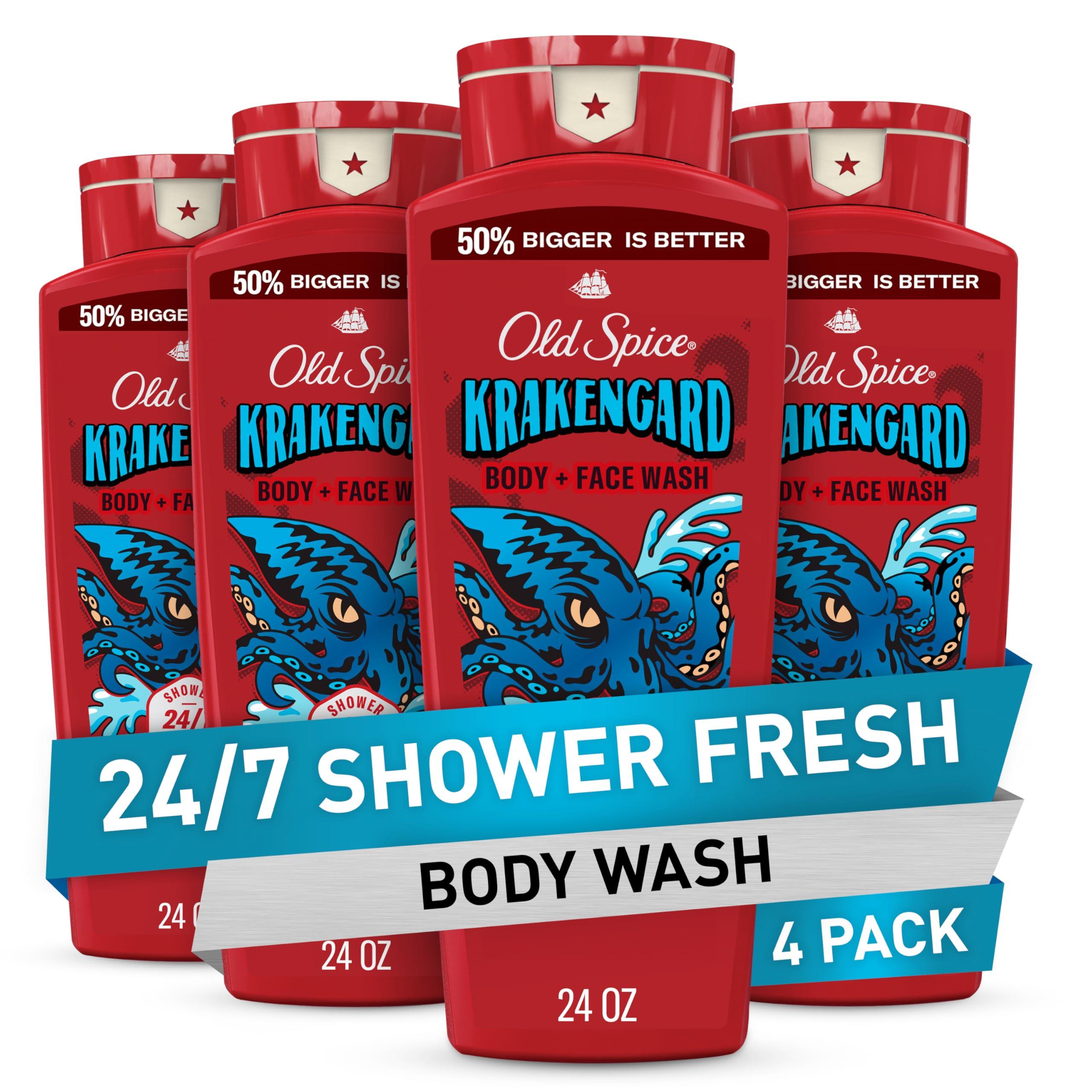 Old Spice Old Spice Body Wash for Men, Krakengard, Long Lasting Lather, 24 FL OZ (Pack of 4)