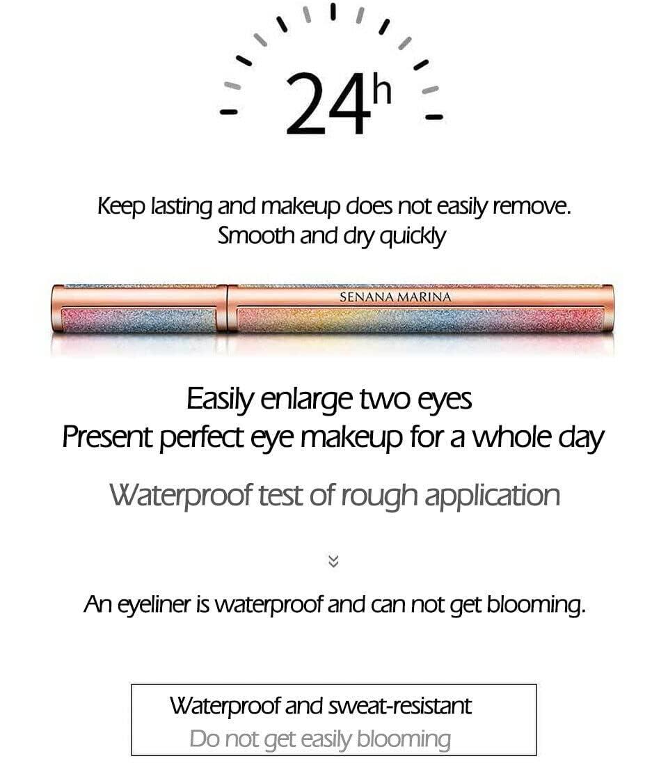 SENANA MARINA 4d Silk Fiber Lash Mascara, SENANA MARINA Eyeliner & Mascara Set - Black Liquid Eyeliner Pencil/Waterproof Mascara - Sky High Mascara Black Volume and Length Lengthening No Clumping